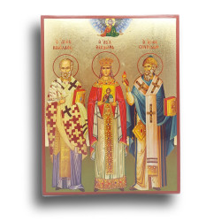 Ikona svatých Theodory, Mikuláše a Spyridona, Sloupů Víry