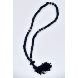 Pravoslavné černé modlitební čotky se 100 uzly a černými korálky