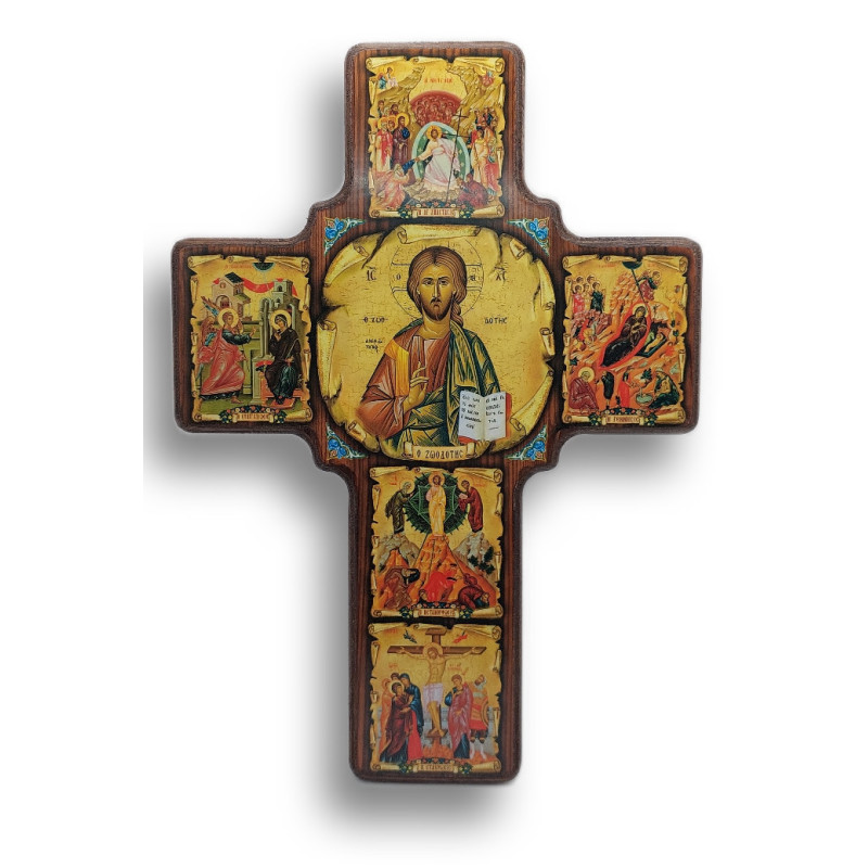 Byzantský Kříž s Ikonou Žehnajícího Krista