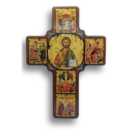 Byzantský Kříž s Ikonou Žehnajícího Krista