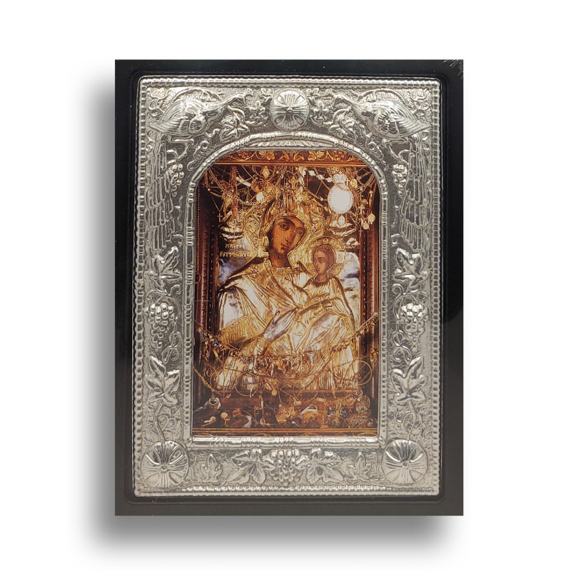 Ikona Přesvaté Bohorodice s Kristem (Rupičava) v Kovovém Rámu