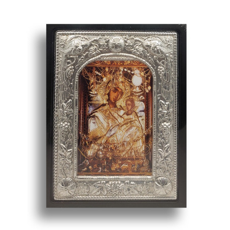 Ikona Přesvaté Bohorodice s Kristem (Rupičava) v Kovovém Rámu