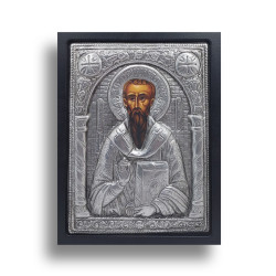 Kovová Ikona Svatého Basila Velikého