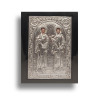 Kovová Ikona Svatých Kosmy a Damiána