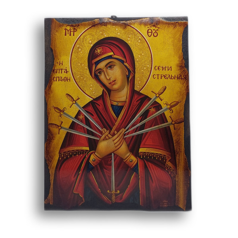 Ikona Panny Marie Sedmibolestné: Mistovské Dílo Řeckého Řemeslného Umění