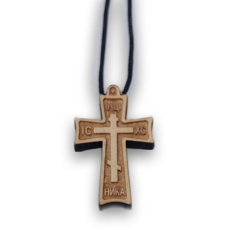 Dřevěný Byzantský Kříž NHKA na Krk: Symbol Víry a Vítězství