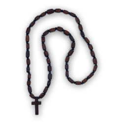 Východní Dřevěný Kříž s Korálky na Krk F