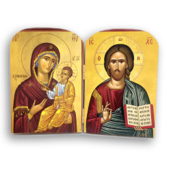 Diptych Panna Marie Nebeská Ochránkyně a Kristus Slovo Věčné