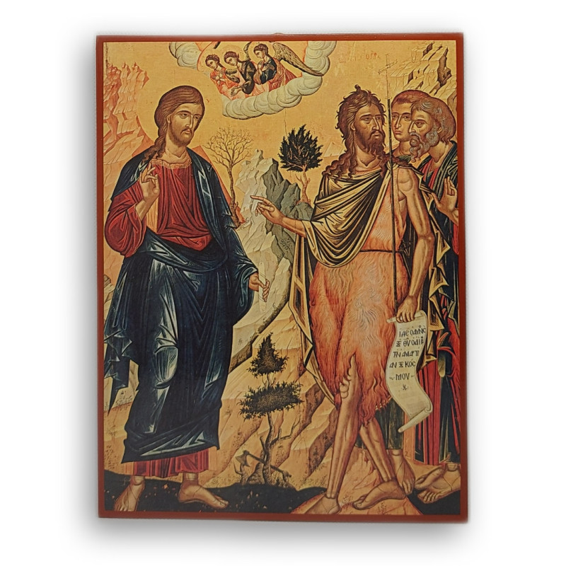 Ikona Sv. Jan Křtitel ukazující na Krista