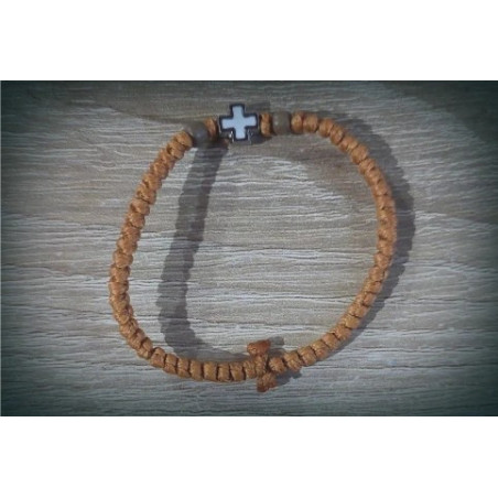 Řecký křesťanský modlitební náramek s kovovým křížem