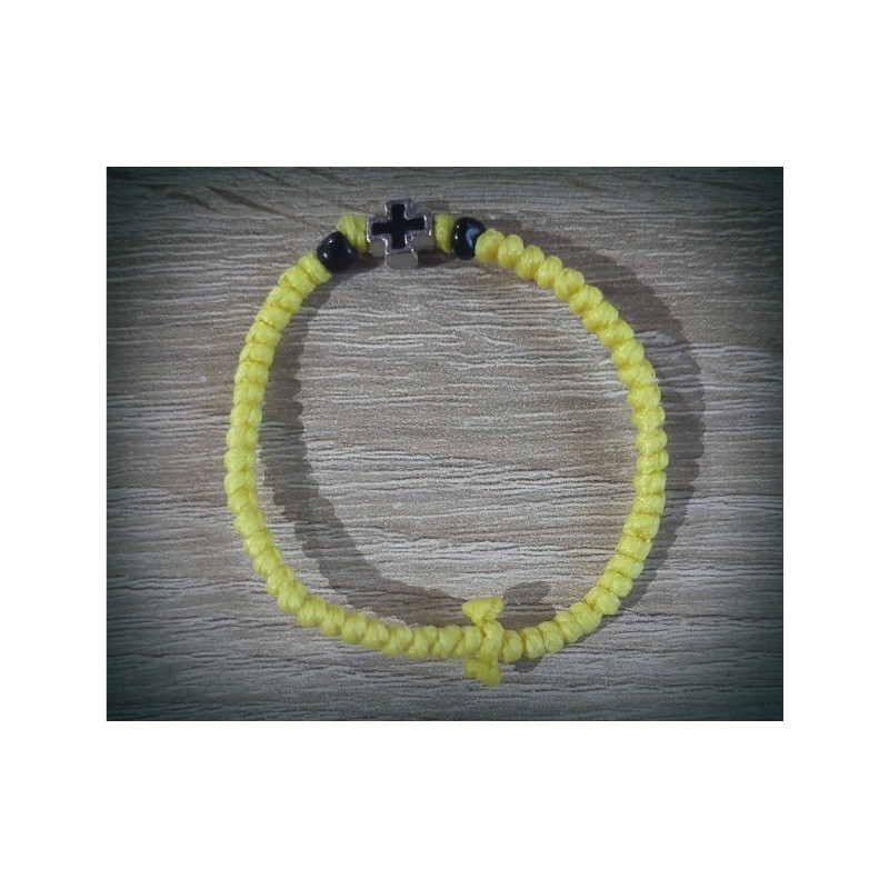 Řecký křesťanský modlitební náramek s kovovým křížem