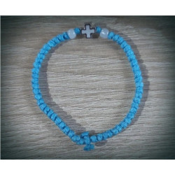 Řecký křesťanský modlitební náramek s kovovým křížem