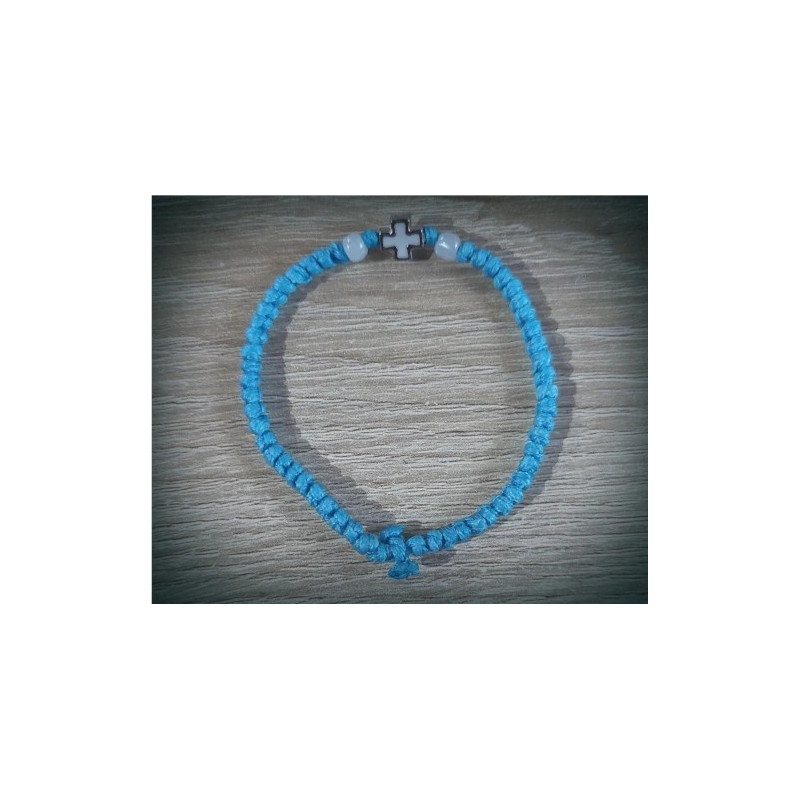 Řecký křesťanský modlitební náramek s kovovým křížem