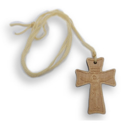 Řecký Gravirovaný Dřevěný Kříž na Krk D