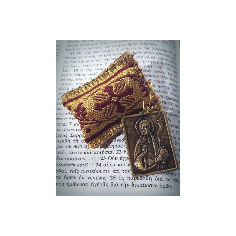 Ochranný přívěsek s kovovou ikonkou sv. Jana křtitele