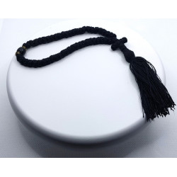 Řecké pravoslavné černé modlitební čotky s černým korálkem, 21 cm