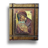 Samonalepovací Dřevěná Ikonka Panny Marie s Kristem