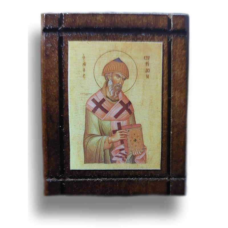 Samonalepovací Dřevěná Ikonka Sv. Spyridona