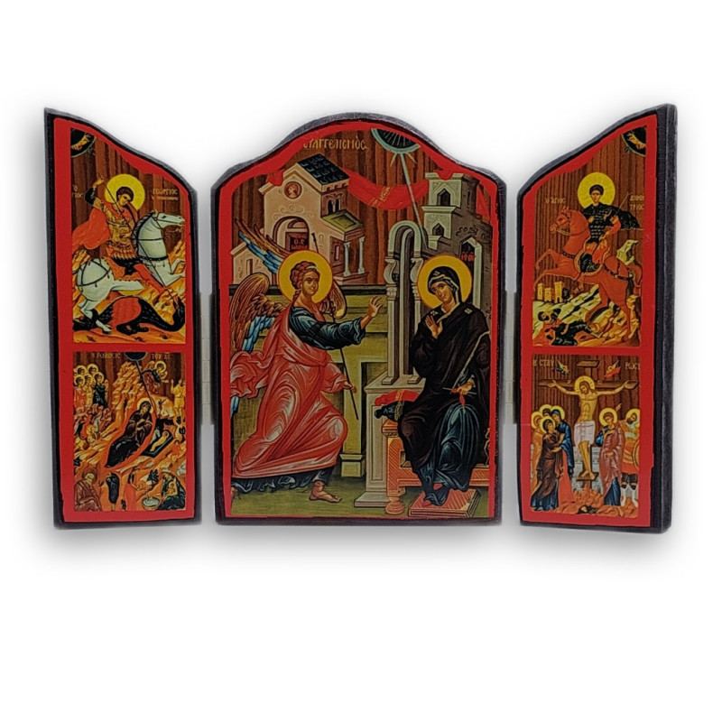 Triptych "Zvěstování Panně Marii" se sv. Jiřím a Demetriem