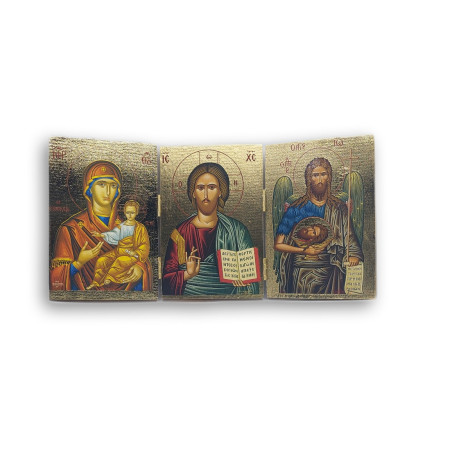 Triptych Deisis: Žehnající Kristus, Panna Marie a Sv. Jan Křtitel