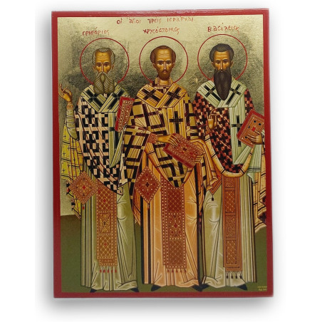 Ikona Svatých Otců - Řehoře, Jana Zlatoústého a Basila Velikého