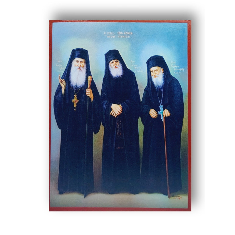 Ikona Moderních Mnišských Světců – Iakovos, Paisios, Porfyrios