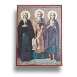 Ikona svatých Jana (Climacus), Řehoře Palamase a Marie Egyptské