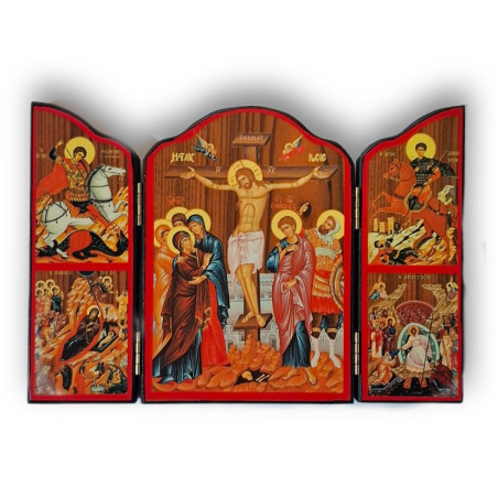 Triptych "Ukřižování Krista" se svatým Jiřím a Demetriem