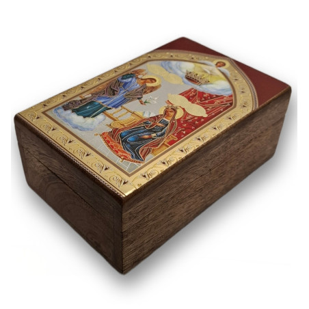 Dřevěná krabička s ikonou Zvěstování Panny Marie