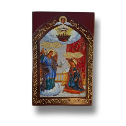 Dřevěná krabička s ikonou Zvěstování Panny Marie