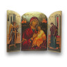 Dřevěný triptych s ikonou Panny Marie a Zvěstováním