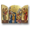 Pozlacený řecký triptych - Křest Krista, 10 x 7 cm
