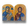 Řecký diptych - Bohorodička a Kristus Pantokrator, 10 x 7 cm
