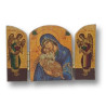 Řecký triptych - Matka Boží Eleousa s archanděly Michaelem a Gabrielem, 7,5 x 5 cm