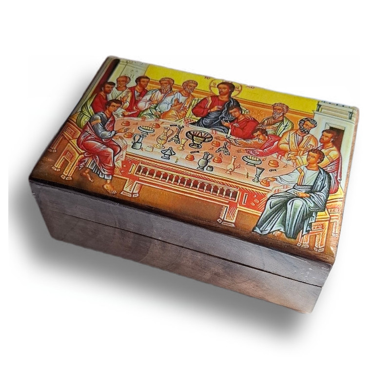 Dřevěná krabička s ikonou Poslední večeře Páně III