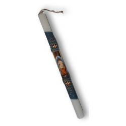 Ručně zdobená paschální svíce s ikonou Kristova sestupu