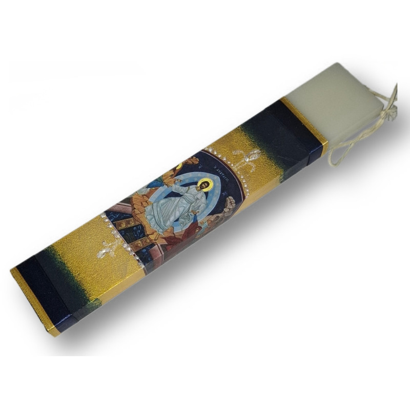 Svíce Vzkříšení – zlatá s ikonou Krista