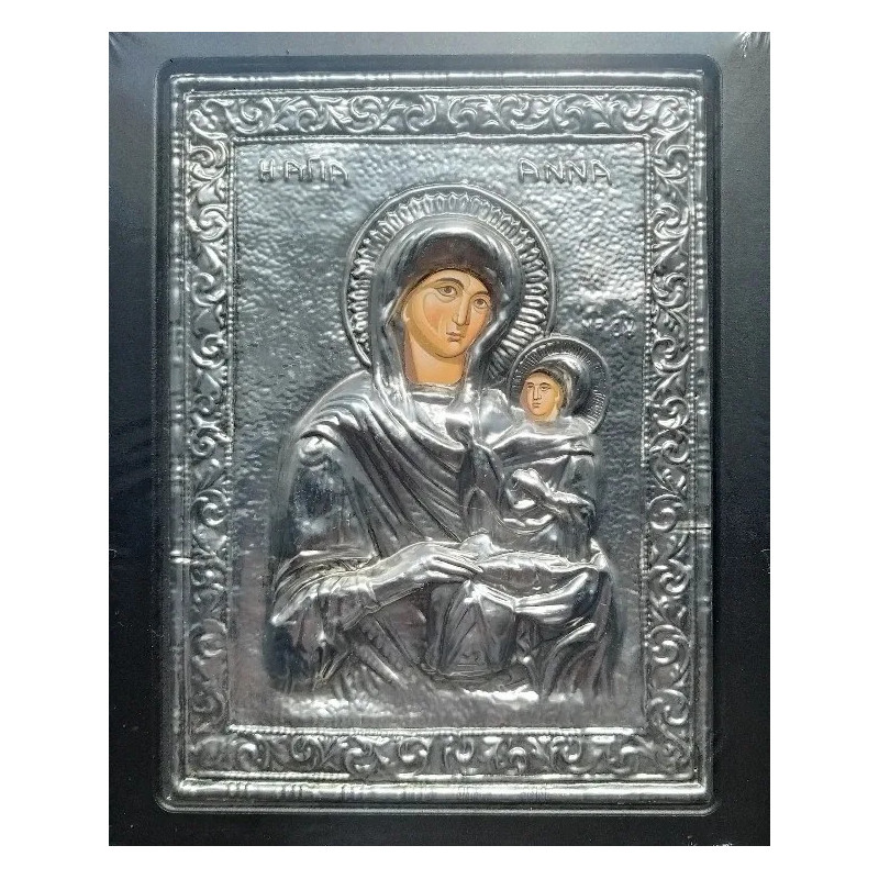 Kovová ikona sv. Anny s malou Pannou Marií