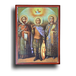 Ikona svatých mučedníků Viktora, Mina a Vincence – Víra, která se nebojí smrti