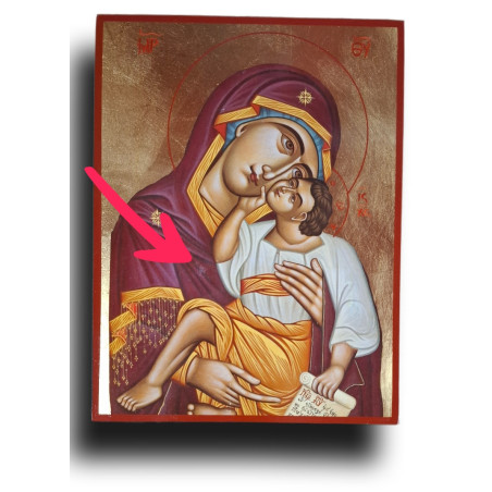Ikona Panny Marie „Umilostivující“ – jemně poškozená, ale srdcem neporušená