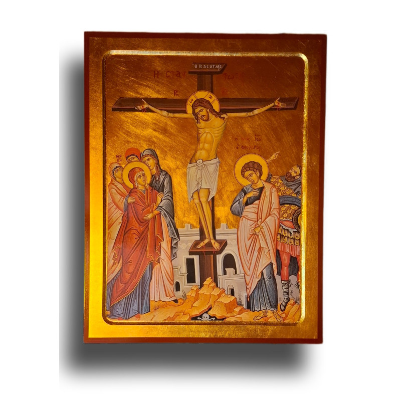 Ikona Ukřižování – Kristus mezi nebem a zemí