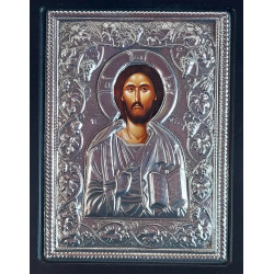 Kovová Ikona Žehnajícího Krista