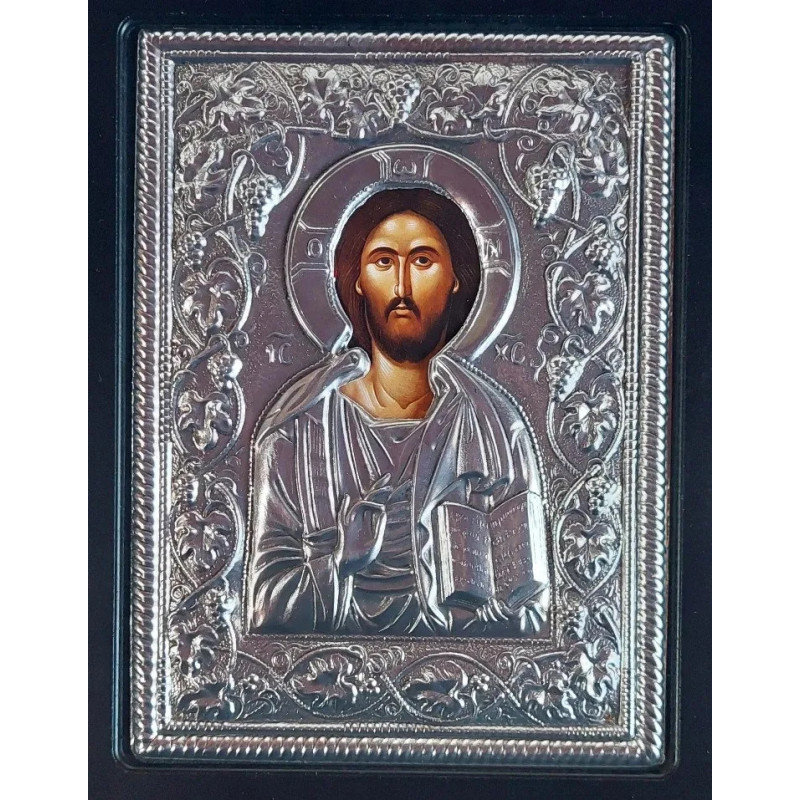Kovová Ikona Žehnajícího Krista