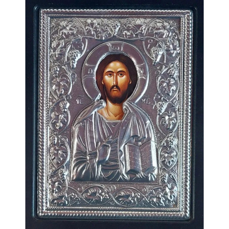 Kovová Ikona Žehnajícího Krista