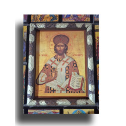 Kristus Velekněz se scénami ze života – byzantská ikona