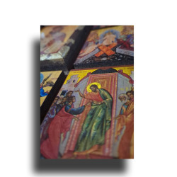 Kristus Velekněz se scénami ze života – byzantská ikona