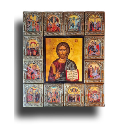 Ikona Krista Velekněze se scénami ze života Spasitele