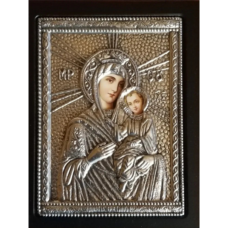 Kovová ikona Panny Marie z Tinu