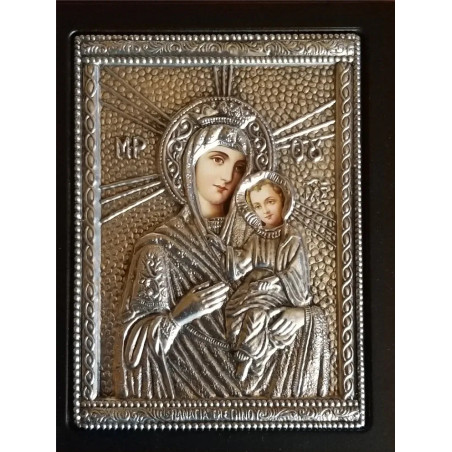 Kovová ikona Panny Marie z Tinu
