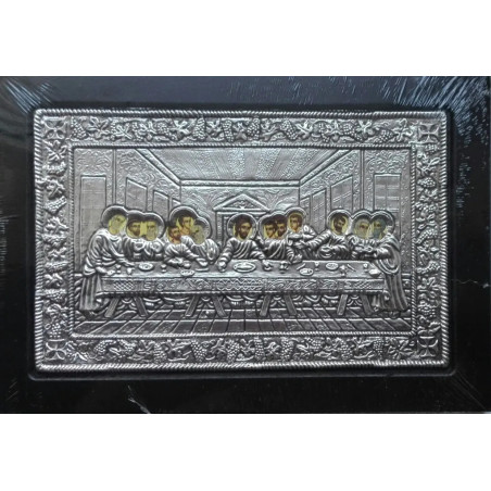 Kovová ikona Poslední večeře a ustanovení Eucharistie